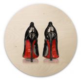 Holzbild High Heels - Rund 
