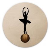 Holzbild Kubistika - Prima Ballerina - Rund 