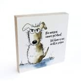 Holzbild zum Hinstellen - Hagenmeyer - Bin morgens immer gut drauf - 15x15 cm 