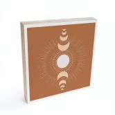 Holzbild zum Hinstellen - Mondzyklen: Sonne und Mond im Einklang - KsanaKalpa - 15x15 cm 
