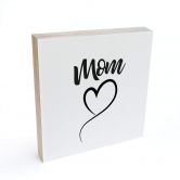 Tableau sur bois à poser - Maman Coeur - 15x15 cm 