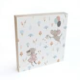 Holzbild zum Hinstellen - Kleine Mäuse mit Luftballons - UN Designs - 15x15 cm 