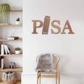 Lettres décoratives en bois placage acajou - Pisa 