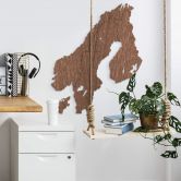 Holzkunst Mahagoni Furnier - Karte Skandinavien 