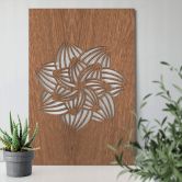 Dekobild Mahagoni - Mandala Blume 