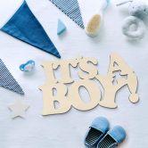 Décoration murale en bois - Placage peuplier - It's a Boy 