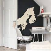 Holzkunst Pappel Furnier - Karte Skandinavien 