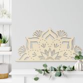 Holzdeko Pappel - Mandala Floral Halb 