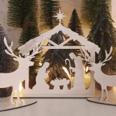 Weihnachtsdeko aus Holz - Krippe zum Hinstellen - Weihnachtskrippe - Pappel 