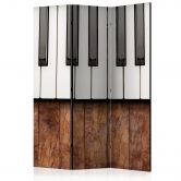 Paravent, Raumteiler freistehend, Trennwand - Chopin in Mahagoni 