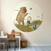 Round wall mural Loske - Let's go Fishing - non self-adhesive/self-adhesive wallpapers 