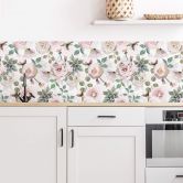 Küchenrückwand UN Designs - Blumen im Gemälde Stil 