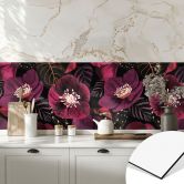 Küchenrückwand Florale Blütenpracht in Purpurtönen - Anis Illustration 