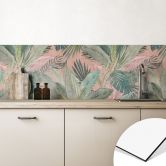 Küchenrückwand Tropenblätter im Dschungel Rosa - Bloomery Decor 