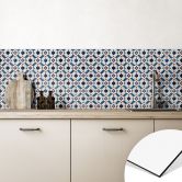 Küchenrückwand Geometrisches Muster mit Blumen - Treechild 