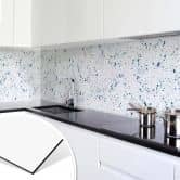 Küchenrückwand Alu-Dibond weiß - Gesprenkel 