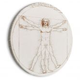 Rundes Leinwandbild Da Vinci - Proportionszeichnung | Vitruvianischer Mensch 