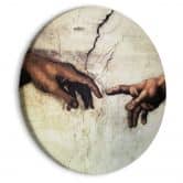 Rundes Leinwandbild Michelangelo - Die Erschaffung Adams 