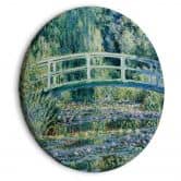 Rundes Leinwandbild Monet - Japanische Brücke bei Giverny 