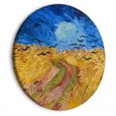 Rundes Leinwandbild van Gogh - Weizenfeld mit Krähen 