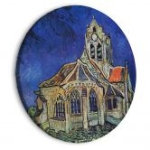 Rundes Leinwandbild van Gogh - Die Kirche von Auvers 