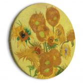 Rundes Leinwandbild van Gogh - Fünfzehn Sonnenblumen 