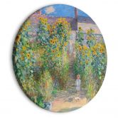Rundes Leinwandbild Monet - Garten in Vétheui 