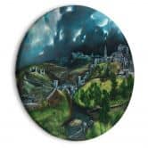 Rundes Leinwandbild Greco - Blick auf Toledo 