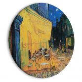 Rundes Leinwandbild van Gogh - Caféterrasse abei Nacht 