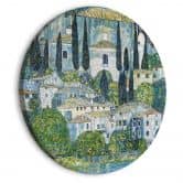Rundes Leinwandbild Klimt - Kirche in Cassone am Gardasee 