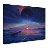 Leinwandbild Landschaft mit Erde und Galaxie - Aenami 