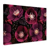 Leinwandbild Florale Blütenpracht in Purpurtönen - Anis Illustration 
