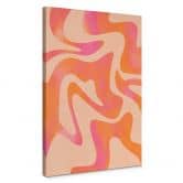 Tableau sur toile Vagues abstraites en couleur pêche - Bloom 