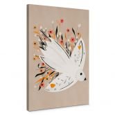 Canvas Fredsdue med små blomster - Bloom 