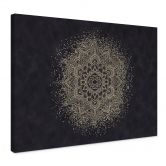 Leinwandbild Elegantes Mandala in Schwarz-Gold - Bloomery Decor 