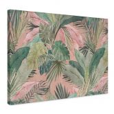 Leinwandbild Tropenblätter im Dschungel Rosa - Bloomery Decor 