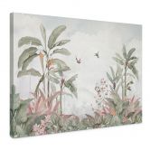 Leinwandbild Tropische Idylle mit Kolibri Blau - Bloomery Decor 