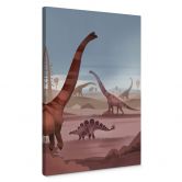 Leinwandbild Im Land der Dinosaurier - Braun 