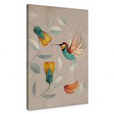 Leinwandbild mit Vogelmotiv - Kolibri - Braun 