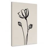Leinwandbild Line Art Mohnblume - Cats & Dotz 