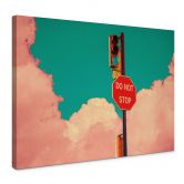 Canvas  Do Not Stop - Skilt foran turkisblå himmel - CosmoZach 