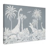 Leinwandbild Im Land der Dinosaurier - Blau - Kikki Belle 
