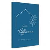 Personalisierbares Leinwandbild Familie Haus - blau 