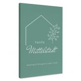 Personalisierbares Leinwandbild Familie Haus - grün 