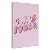 Leinwandbild Girl Power Retro Schriftzug Lila 