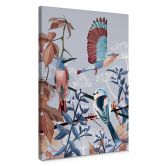 Canvas Goed Blauw - Vogels in de Winter 