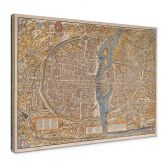 Canvas Historische Kaart van Parijs 