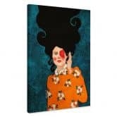 Canvas schilderij Mysterieuze vrouw met roos - Hülya 