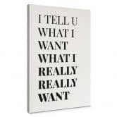 Leinwandbild Songtext - I tell you what I want 