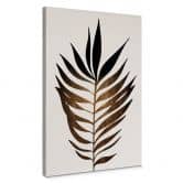Leinwandbild Kubistika - Blatt in Gold 